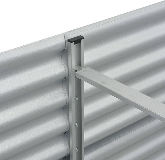 Garden Raised Bed Large Galvanized Steel Planter for DIY Enthusiasts Silver Rectangular Design for Outdoor Gardens Balconies or Patios