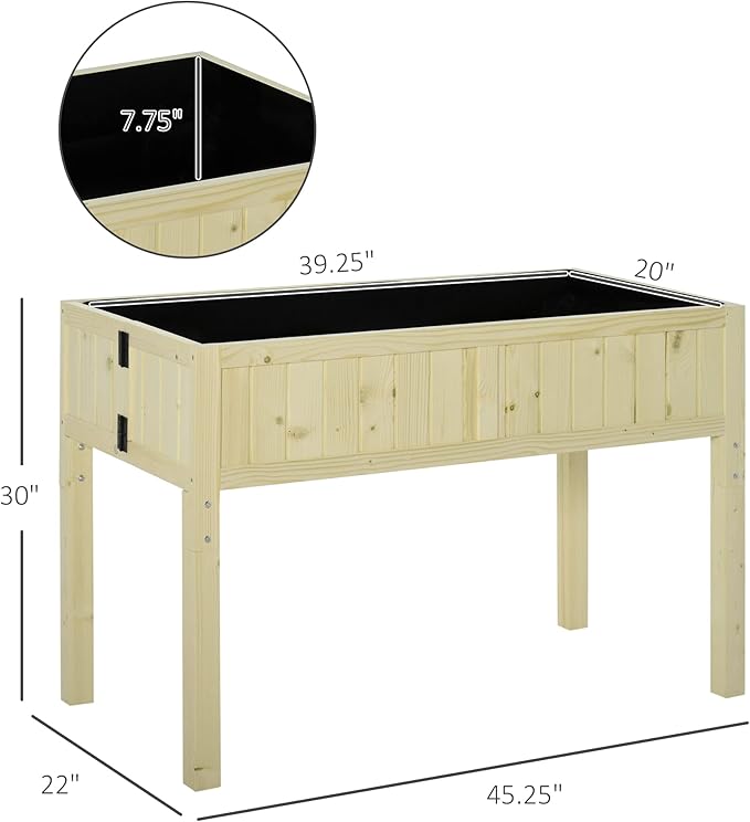 Raised Bed Raised Garden Bed Elevated Wooden Planter Box
