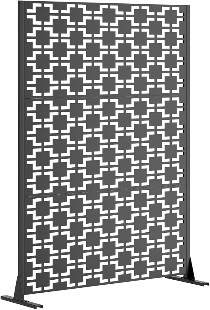 Metal Raise Garden Bed with Trellis Outdoor Indoor 73'' Tall Planter Box with Wheels Large Planter with Drainage Holes &amp Lockable Casters for Climbing Plants Vegetables Vines (Square B)