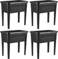 4 Pcs Plastic Raised Garden Beds with Legs16 Gallon Outdoor Elevated Garden Planter BoxPerfect for Flowers Vegetables and Herbs