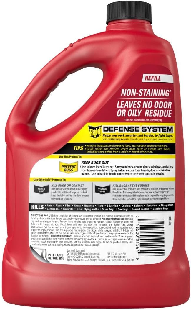 Raid MAX Perimeter Protection Refill Up to 18 Months of Protection Indoor and Outdoor Use 1 Gallon (3.78 l)