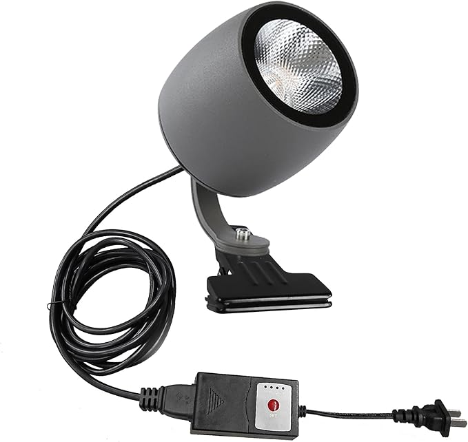 Kiven IP65 Waterproof LED Landscape Clamp Light LED Decorative Spotlight Lamp with Plug-in Cord and Timer for Indoor Outdoor Yard Step Statue LED Lawn Light (10W Cool White)