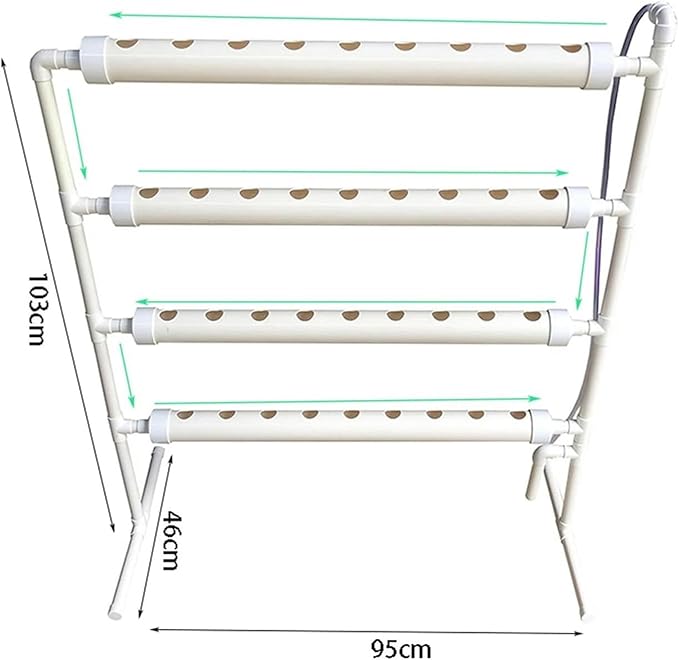 Hydroponics Growing System Hydroponic Grow Kit 36 Holes Pipe Grow Kit Indoor Greenhouse Planting Box Gardening System Nursery Pot Hydroponic Rack Hydroponic Tower