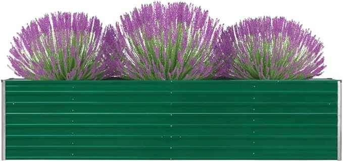 SKM Raised Garden Bed 126x15.7x30.3 Galvanised Steel Green