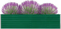 Raised Garden Bed 126x15.7x30.3 Galvanised Steel Green