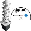 Hydroponic Growing System Outdoor Indoor Vertical Garden Home Gardening System Vertical Garden Planter with Pump and Movable Water Tank Vegetable Plant Gift for Gardening Lover Black (30-Plant)