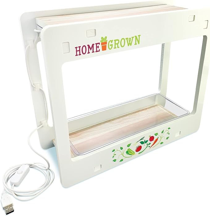 MindWare Home Grown Indoor Growing Lamp USB Powered LED Plant Light for Kitchen Counter Gardens Supports Indoor Seed Starting and Plant Growth Educational Science Tool for Ages 8+