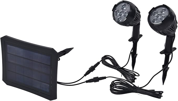 Outdoor Solar Lights 5V 3W Polysilicon Panel Fully Enclosed ABS Design Energy Saving - Weatherproof Spotlight Easy Installation for Garden and Yard