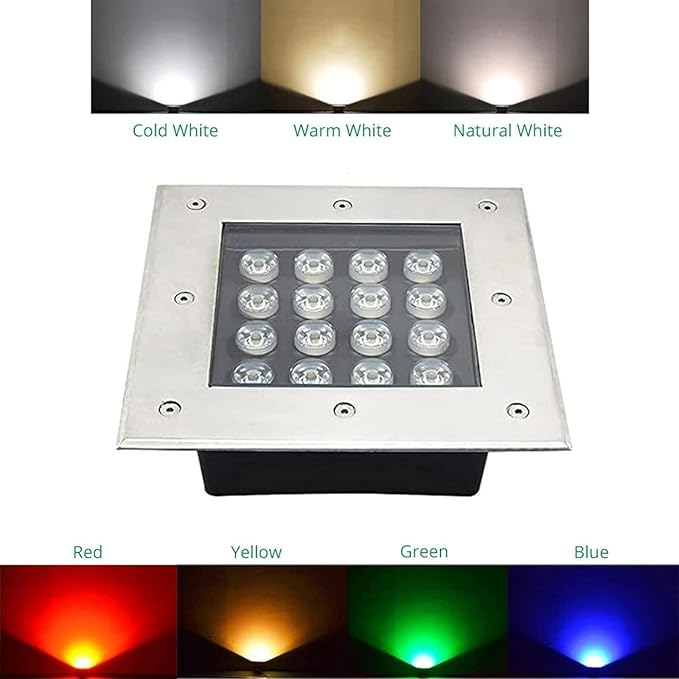 Outdoor Buried Lights - Ground LED Landscape Lamp Square Embedded LED Spotlight IP67 Waterproof Ground Lights for Terrace Courtyard Paths Sidewalks IlluminaRed-5w