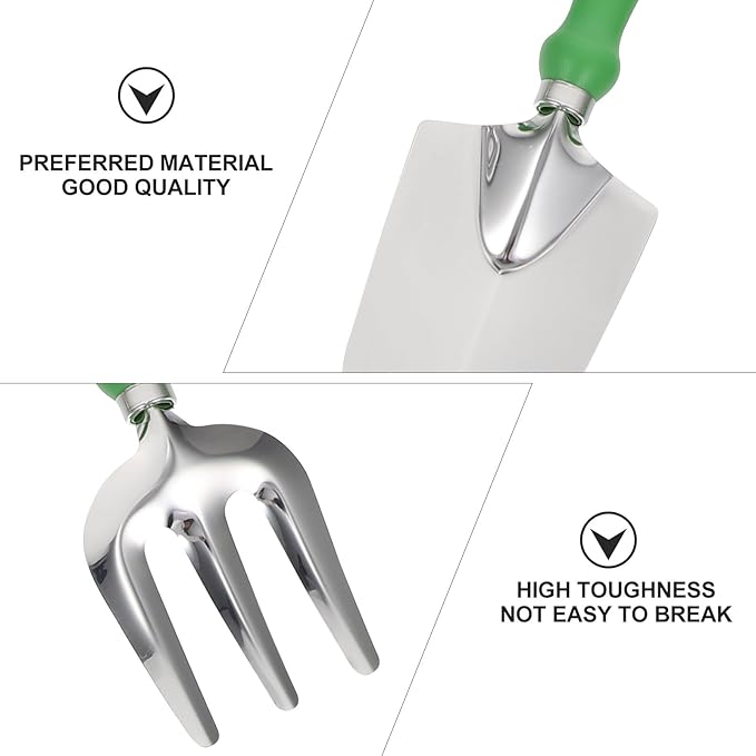 11pcs Stainless Steel Garden Tool Set with Pp Handles for Planting Weeding and Flower Transplanting – Outdoor Gardening Shovel and Rake Kit for Home and Patio Use
