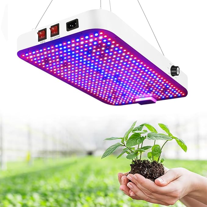 Upgraded 2025 BW1000 LED Plant Grow Lights 3 Models Dimmable 416 LEDs Full Spectrum Grow Lamp for Indoor Seeding Growing Flowering Hydroponic Plant and Vegetable (Sunlight Full Spectrum)