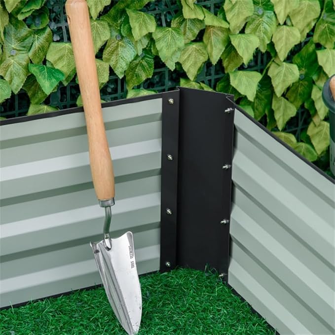 Large Galvanized Steel Raised Garden Bed Planter for Vegetables Herbs and Flowers – Easy to Assemble Weed Resistant Open Bottom Drainage