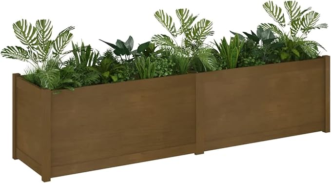 Raised Bed Wood Raised Beds for Garden Wooden Raised Bed Planter Raised Bed Wood Honey Brown Herb Bed Wood Flower Box Flower Box Flower Tub Garden Planter 200 x 50 x 50 cm