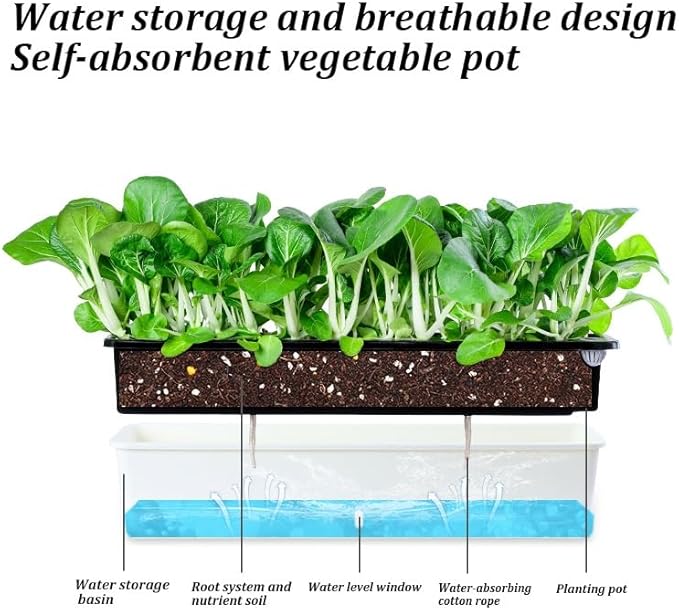 3-Tier Raised Garden Bed Planter Kit Indoor Outdoor Vertical Planter Set Rectangular Self Watering Flower Plant Pots for Gardening Enthusiasts(Gray)