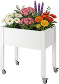Miory Raised Garden Bed with Wheels Mobile Raised Planter Elevated Garden Bed with Water Level Monitor and Drainage System Planter Box for Garden Outdoor Patio Balcony