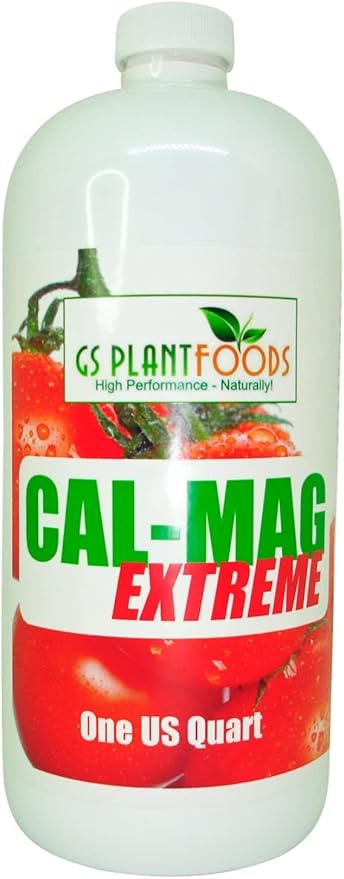GS Plant Foods Cal-Mag Extreme Liquid 1 Quart Fertilizer with Calcium Magnesium Iron and Sulfur Supplement Corrects Secondary Nutrient &amp Trace Element Deficiencies N-P-K of 2-0-0