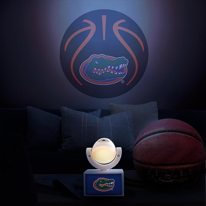 Sporticulture NCAA American Football Florida Gators - Adjustable Led Mini Spotlight Projector with 6 Team Logo Designs - Portable &amp Rechargeable Spotlight - Battery-Operated - 4.375” x 3.125”