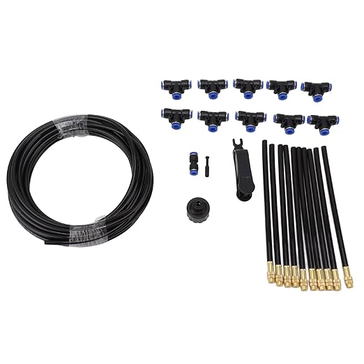 Haofy Drip Irrigation Kit with 360 Bendable Nozzle PE Tube Brass Nozzles for Garden Yard Lawn Patio Plants Flower Bed Vegetable Garden Greenhouse Use US Standard Hose Systems
