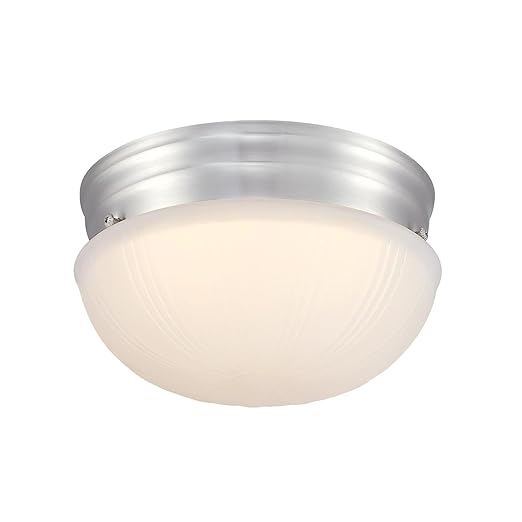 Westinghouse Lighting 6137000 Lakehurst Traditional One-Light 7 Inch 10 Watt LED Indoor Flush Mount Fixture with Color Temperature Selection Brushed Nickel Finish Frosted Glass Shade