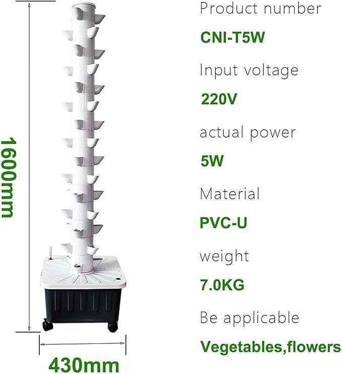 Hydroponics Growing System for Indoor Gardening - Vertical Aeroponic Tower Garden to Grow Herbs Fruits &amp Vegetables - Aero Gardening System Hydroponic Kit with 45 Grow