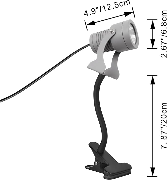 Kiven IP65 Waterproof LED Landscape Up Down Ligh Grey Decorative Spotlight Lamp with Plug-in Cord and Timer for Indoor Outdoor House Yard Plants LED Lawn Light (7W Warm White)