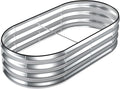 SnugNiture Galvanized Raised Garden Bed 4x2x1ft Oval Metal Planter Box for Planting Outdoor Plants Vegetables