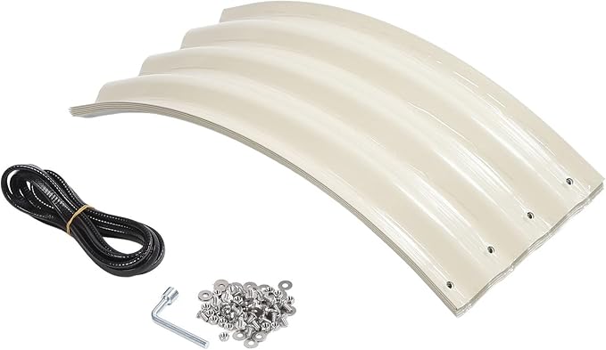 Fockety Garden Raised Bed Kit with Planter Rust Resistant Thick Raised Bed Kit with Smooth Edges Open Base for Outdoor Use (Ivory White) Focketyhycqu281z5-12