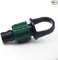 USA Made - Premium Drip Tape Irrigation Tubing END Plug with Loop 100 Pack (5/8 or .625 - .645) Universal Perma-Loc Connector Barbed Locking Fitting - Fits All Brands 16mm Drip Tape AG Tubing