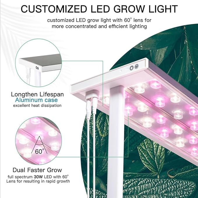 Large Hydroponics Growing System kit with TrellisSmart Indoor Hydroponic Gardening System with LED Grow Light Indoor Hydroponic Grow Kit for TomatoPepperCucumbers(7LPump)