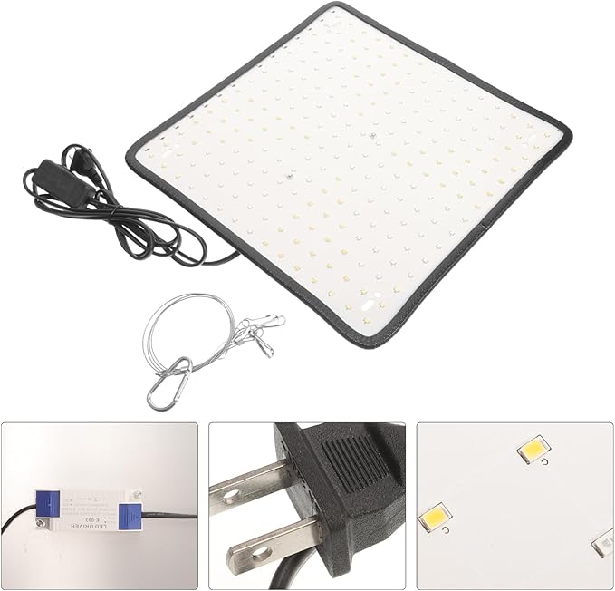 POPETPOP 1set Led Grow Light for Plants Dimmable Indoor Gardening Lamp for Breeding Flowers and Vegetables Includes Hanging Chain for Easy Installation