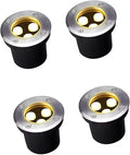 4Pcs Outdoor Buried Lamp - LED Landscape Lights - 3W Ring Fountain LED Lamp RGB Ground Recessed Spotlight Ground Spot Lights IP67 Garden Recessed Floor Lamp(Warm White12V(3w)) (Green 110)