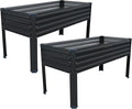 Galvanized Raised Garden Bed with Legs2PCS 48×24×30in Elevated Planter Box for BackyardGarden Patio Balcony 350lb CapacityPlanters for Outdoor PlantsBlack