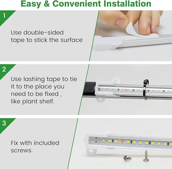Wiaxulay Grow Light 360 LEDs Full Spectrum Plant Light for Indoor Plants 6 Bars/16 in Grow Light Strip with Auto Timer 6/12/16 Hrs 3 Switch Modes 5 Dimmable Levels for Green House Hydroponics