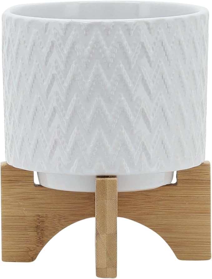 5 Planter W Stand White