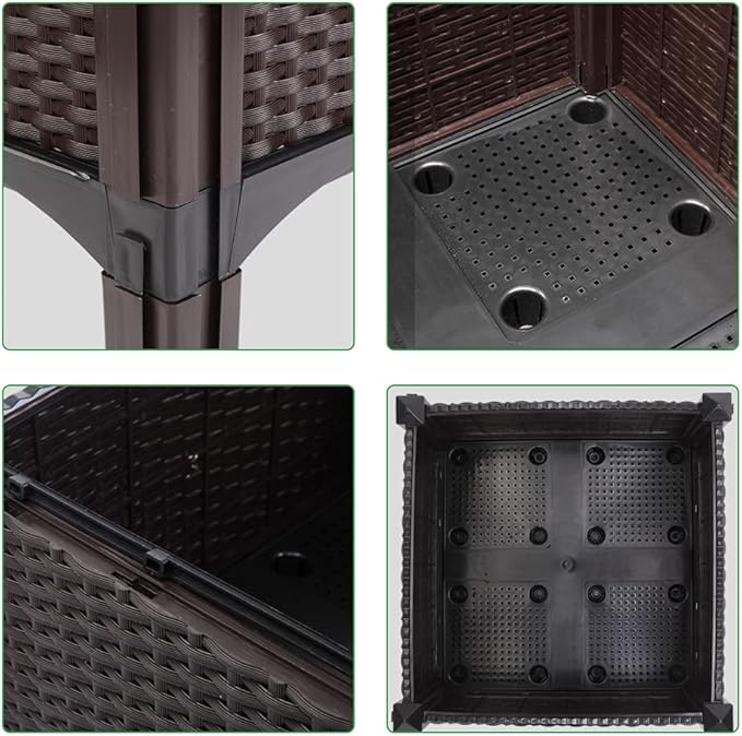 Planting Box Stand on Legs Set of 2 - Raised Garden Bed for Flowers/Vegetables/Herbs in Backyard/Patio Outdoor - Frame Ground Type (Brown)