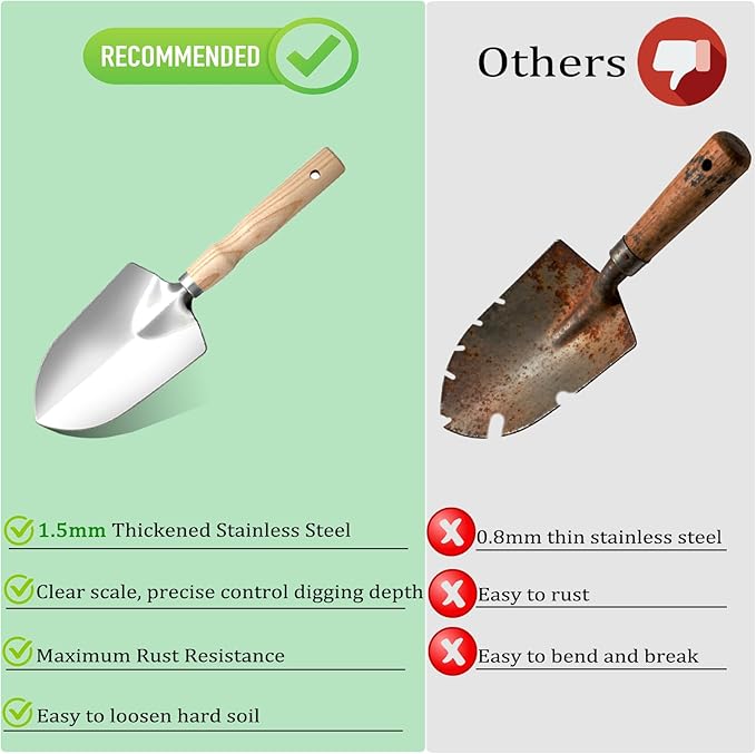 Garden Tool Set Beswill 12 Pieces Heavy Duty Gardening Hand Tools with Garden Tools Organizer Handbag Apron Rust-Proof Stainless Steel Gardening Kit Wood Handle Ideal Garden Gifts for Women Men
