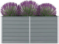 Outdoor Garden Raised Bed Galvanized Steel Metal Outdoor Garden Raised Planter Box for Flowers Vegetables Fruits Herbs Gray 63x31.5x30.3