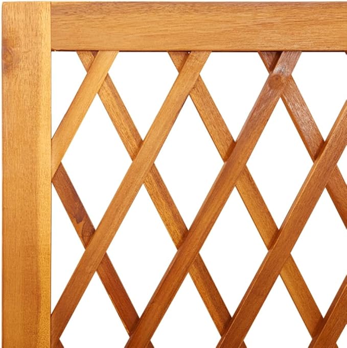 Solid Acacia Wood Planter with Trellis 11.6x21.7x59.8 Inch Oiled Finish for Climbing Outdoor Plants Garden &amp Patio Decor