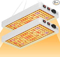 2Pcs 800W Full Spectrum LED Grow Lights Dimmable AC100-277V Indoor Planting Fill Lamp 110V Greenhouse Tent Hydroponic Flower Vegs Succulent Potted Fruit Seeds UV/IR Cultivation Lighting with US Plug