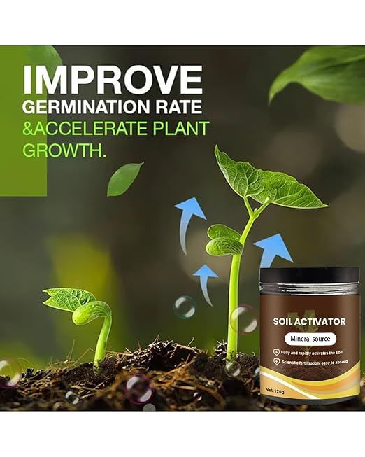 Soil Activated - Soil Activator for Plants Organic Soils Activator &amp Plant Fertilizer for Raised Garden Beds Potting Mix and Seedling Compost Prevent Compaction Promote Plant Rooting 60g (5)