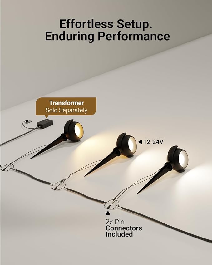 Sunco LED Low Voltage Spotlight Revolver Sphere Shaped Garden Landscape Lights Outdoor [Luces para Jardin] 4W 300 LM 3 CCT: 2700K/4000K/5000K Wet Rated ETL 48 Pack.