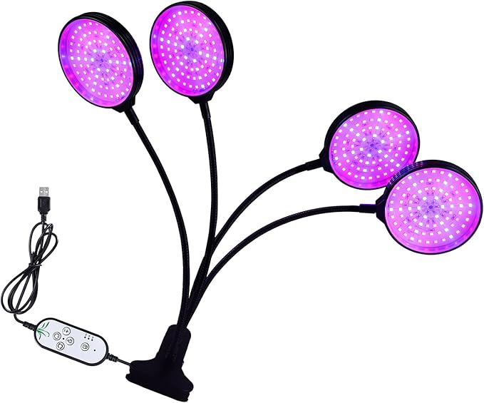 LED Full Spectrum Grow Light with 5 Dimmable Levels for Indoor Plant Seedlings Hydroponics Garden (Type 4)