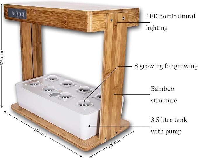 Hydroponic Growing System Plant Germination Kit with LED Grow Light Gardening 8 Pods Indoor Herb Garden for Women