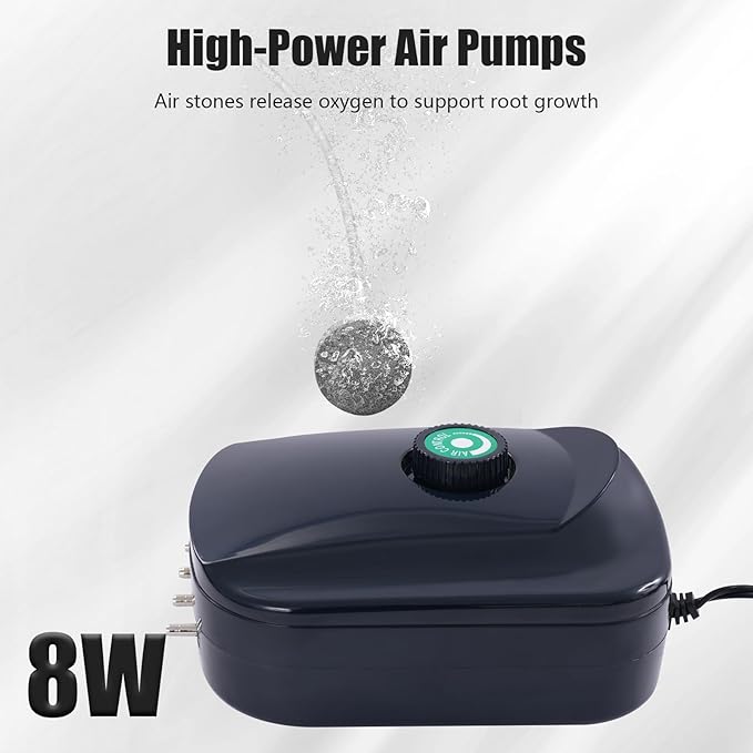 2PCS Hydroponics Grow System with Top Drip 27L Deep Hydroponic Water Culture with 8W Air Pump for Grow Tent Greenhouse Garden Balcony Office