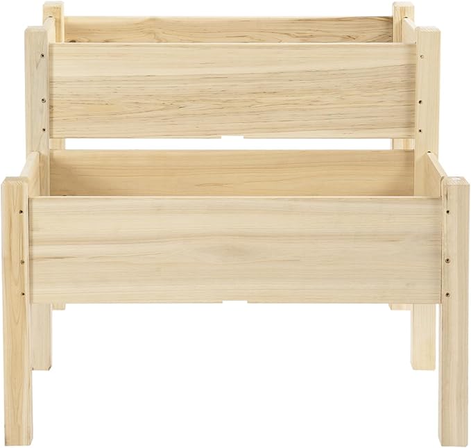 34X34X28 Raised Garden Bed 2-Tier Elevated Wood Planter Box for Backyard Patio Outdoor Ready