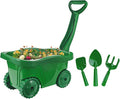 Duckura Kids Wheelbarrow Set - Gardening Tools for Kids with Shovel Rake Trowel Outdoor Yard Lawn Digging Weed Toys Easter Birthday Gifts for Boys Girls Age 2 3+Years Old(Green A)