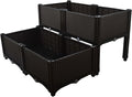 Raised Garden Bed Kit Elevated Planter Boxes for Outdoor Flower Balcony Vegetable Grow Planting Container Brown with Self-Watering Disks
