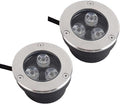 2PCS Outdoor LED Spotlight - Ultra Slim 3W LED Outdoor Recessed Spotlight IP67 Waterproof Outdoor Buried Light Ground Recessed Lawn Spotlight Landscape Garden Lamp(Green220V)