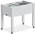 Mobile Raised Garden Bed with Lockable Wheels Elevated Planter Box with Drainage &amp Internal Support Bars Eco-Friendly Outdoor Planter for Patio Balcony Yard (Ashen30.04*17.72*28.9)