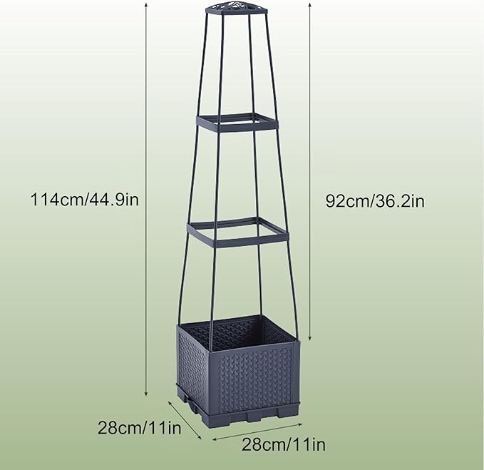 belupai 44.9 in Raised Garden Bed Planter Box with Trellis Self Watering Tomato Planter Boxes with Trellis Outdoor for Climbing Vegetable and Plants Tomato Cage for Indoor Outdoor Use